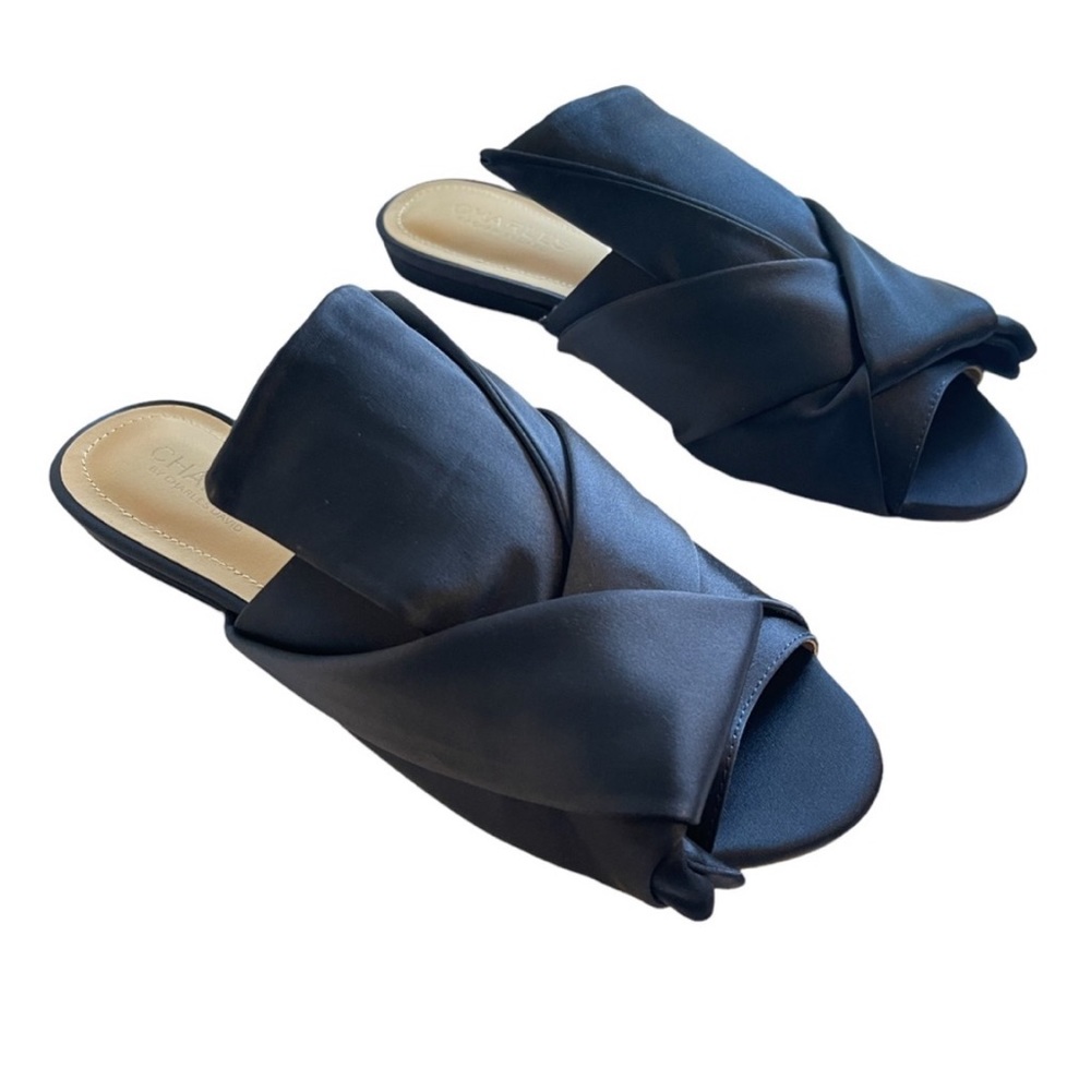 New in box! Charles David layered peep toe satin mules
